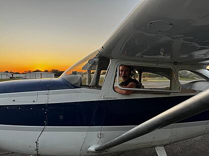 a student pilot enjoying the new cessna at vx pilot academy
